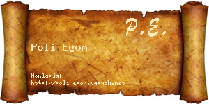 Poli Egon névjegykártya